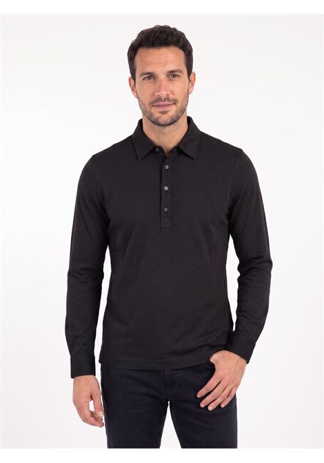 Polo da Uomo a Manica Lunga in Cotone Fiammato OUTFIT | OF127O001 MD00069000